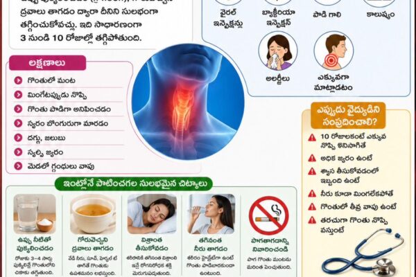 గొంతు నొప్పి (Sore Throat):లక్షణాలు.