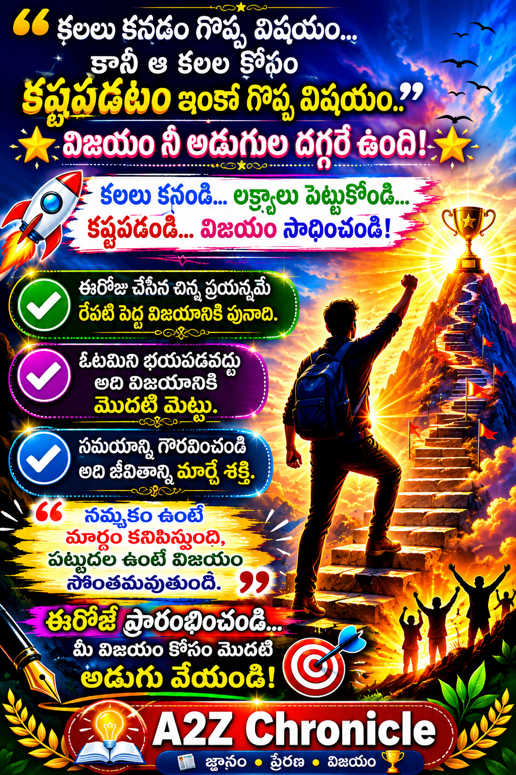 జీవితంలో విజయం సాధించడం ఎలా? – విజయానికి 10 బంగారు సూత్రాలు….