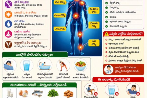 శరీరంలో నొప్పులు ఎందుకు వస్తాయి?…. చిట్కాలు & చికిత్స.