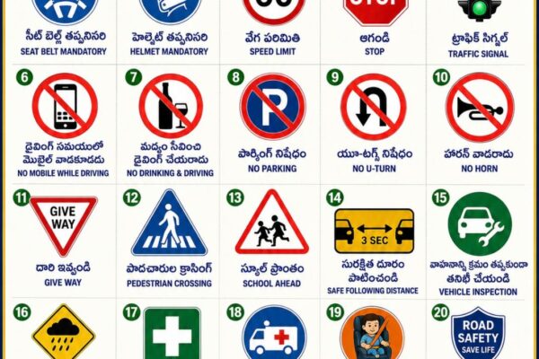 డ్రైవింగ్‌లో ఎక్కువగా……ట్రాఫిక్ సింబల్స్