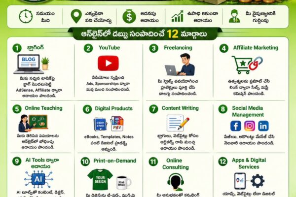 💰 2026లో ఆన్‌లైన్‌లో డబ్బు సంపాదించడం ఎలా?
