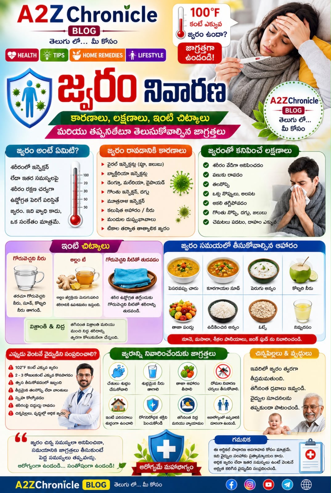 జ్వరం నివారణ: కారణాలు, లక్షణాలు, ఇంటి చిట్కాలు