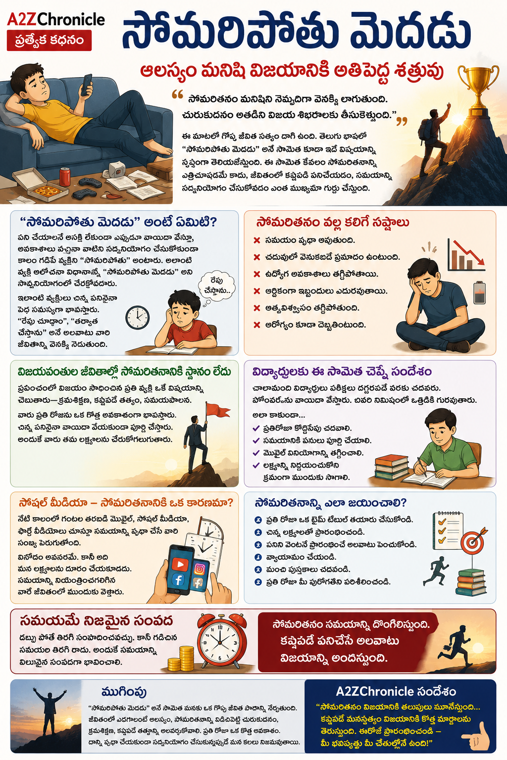 సోమరిపోతు మెదడు – మనిషి విజయానికి అతిపెద్ద శత్రువు