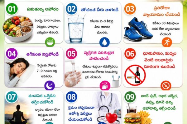 ఇవి ప్రతి ఒక్కరూ పాటించదగిన ముఖ్యమైన ఆరోగ్య నియమాలు: