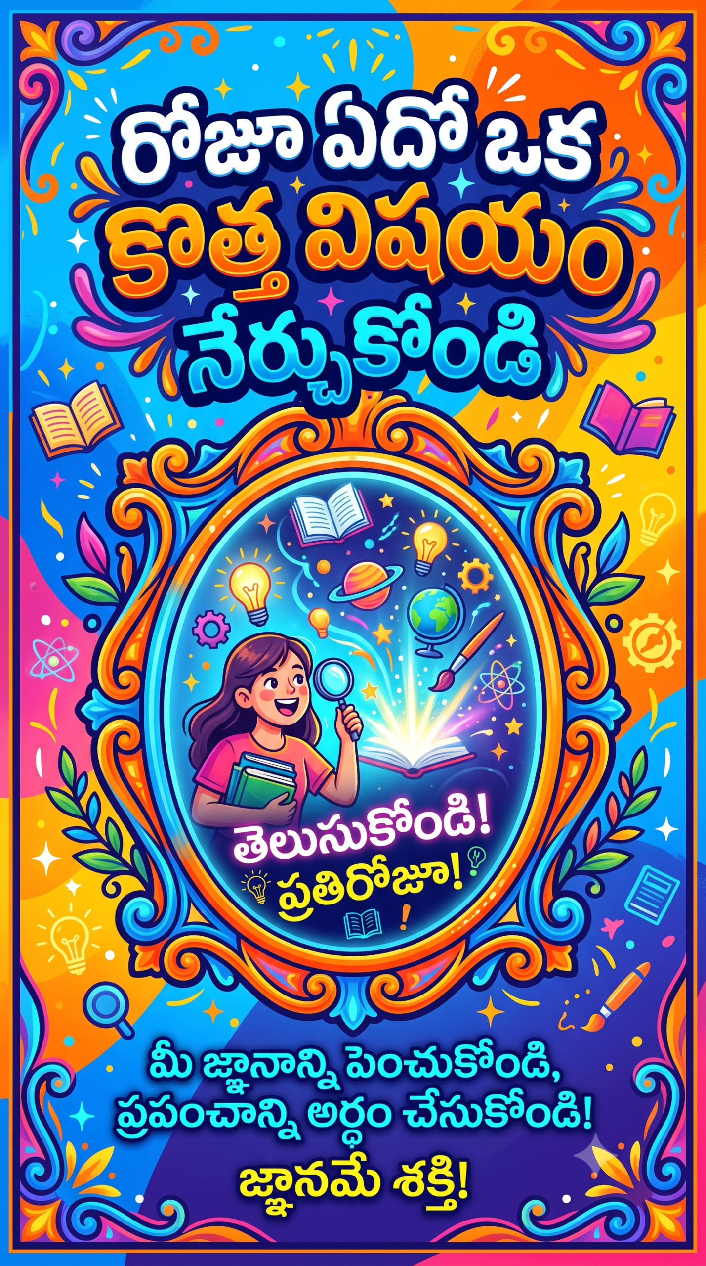 రోజూ ఏదో ఒక కొత్త విషయం నేర్చుకో. 📚