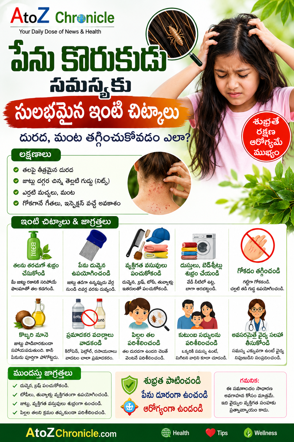 పేను కొరుకుడు సమస్యకు-ఇంటి చిట్కాలు | దురద, మంట తగ్గించుకోవడం ఎలా?