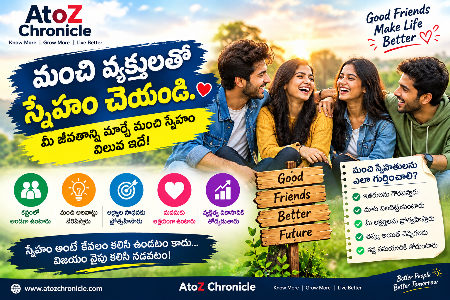 మంచి వ్యక్తులతో స్నేహం చేయి. ❤️..స్నేహం విలువ ఇదే! ❤️