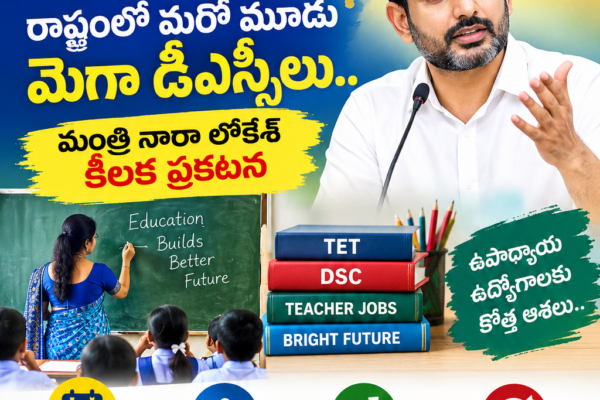 2029 నాటికి మరో 3 మెగా డీఎస్సీలు.. మంత్రి నారా లోకేశ్ కీలక ప్రకటన